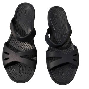 Crocs Kelli‎ Iconic Comfort Women’s Dark Blue Soft Sandals Slides - Size 7